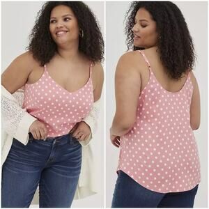 NWT Torrid Ava Challis Polka Dot Cami Tank Top